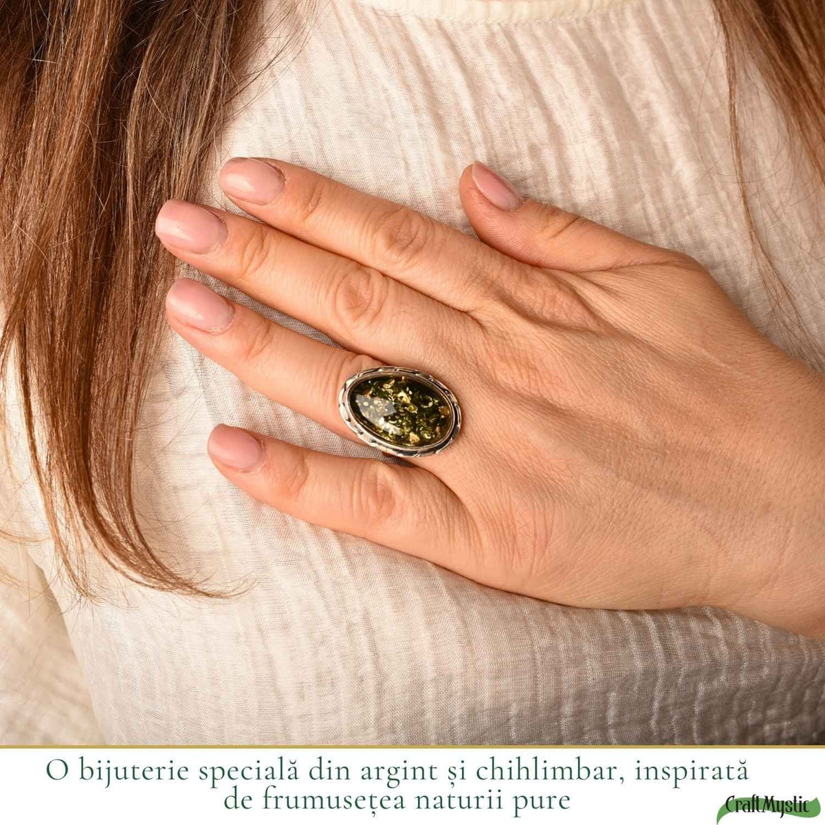 Inel cu Chihlimbar, Argint 925 – CraftMystic