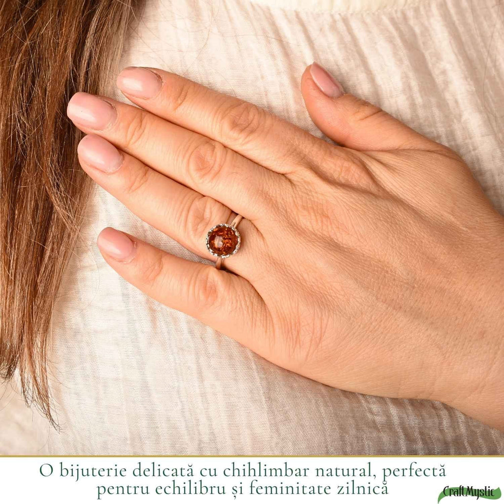 Inel cu Chihlimbar, Argint 925 – CraftMystic