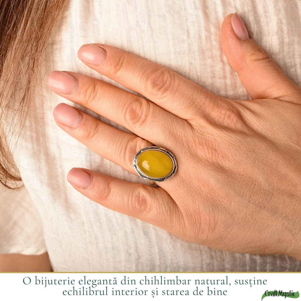 Inel cu Chihlimbar, Argint 925 – CraftMystic