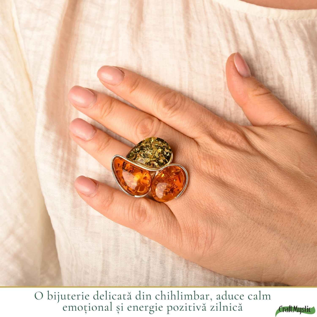Inel cu Chihlimbar, Argint 925 – CraftMystic