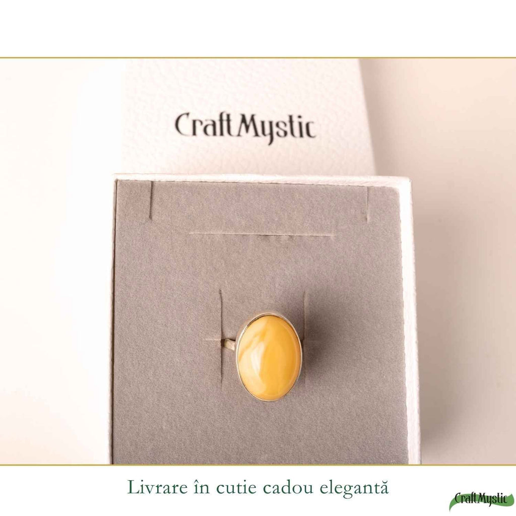 Inel cu Chihlimbar, Argint 925 – CraftMystic