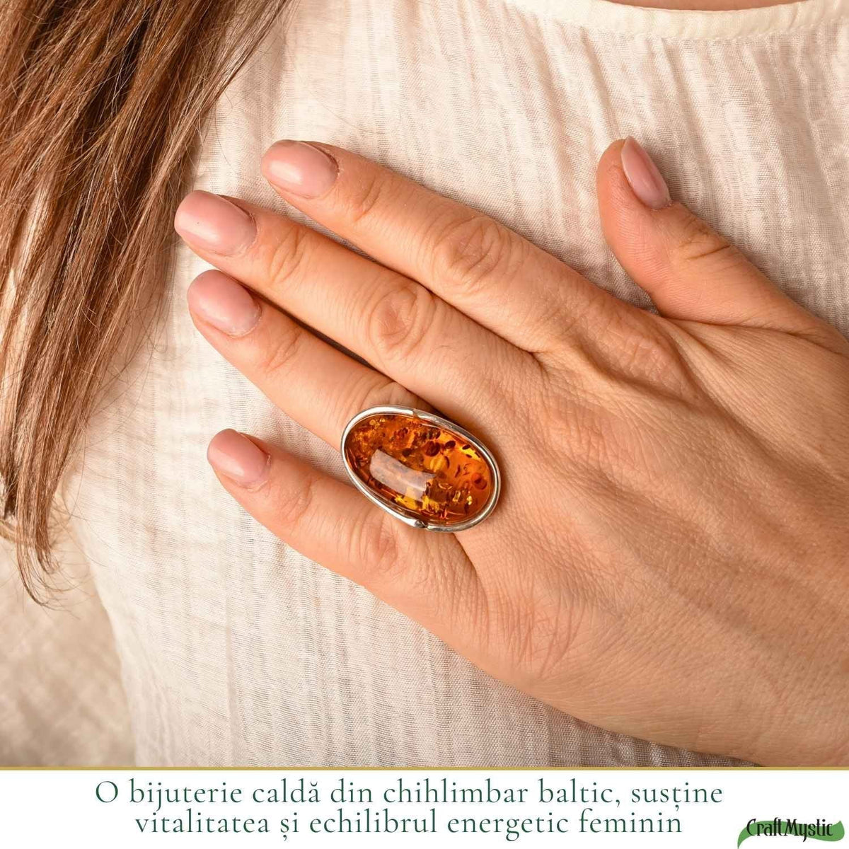 Inel cu Chihlimbar, Argint 925 – CraftMystic
