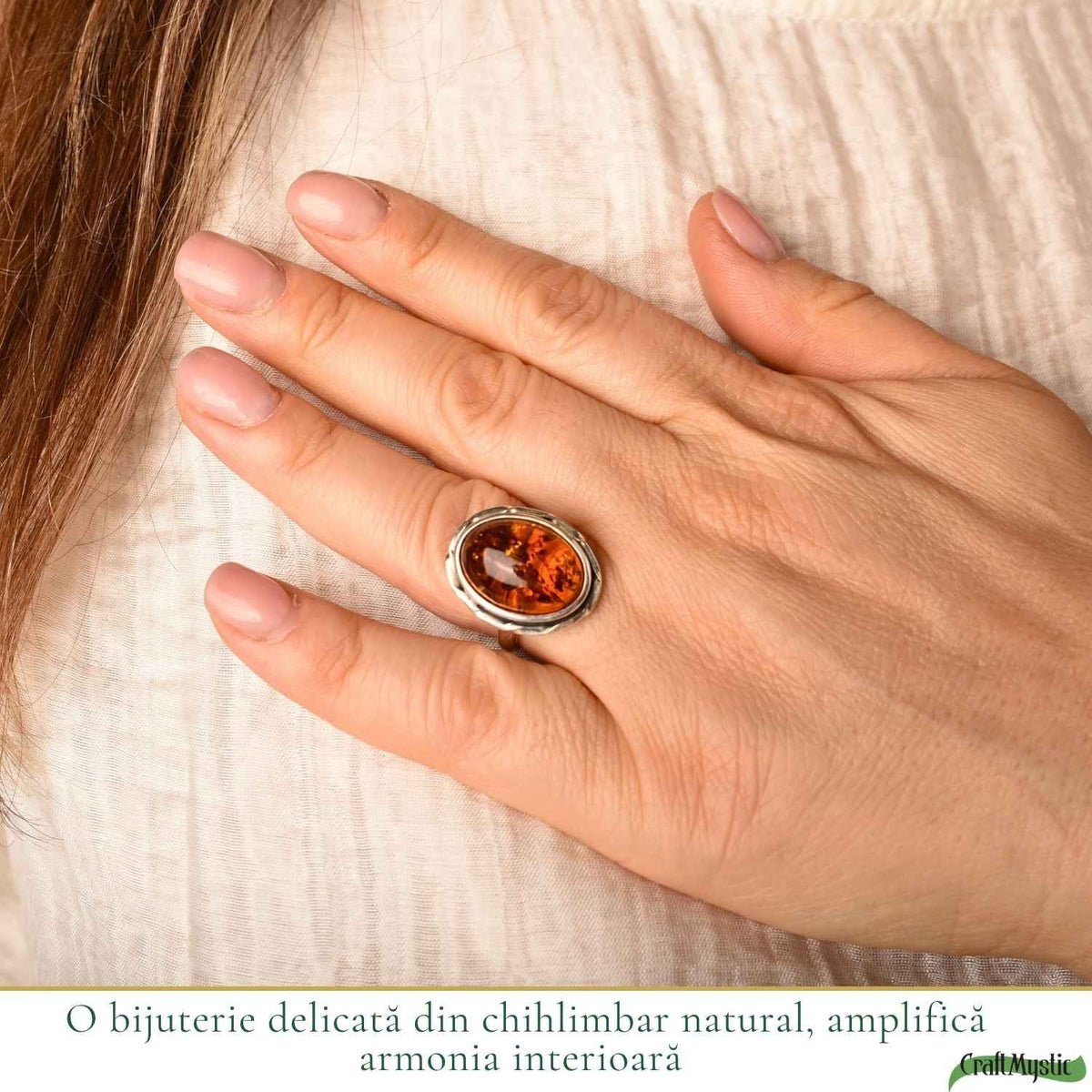 Inel cu Chihlimbar, Argint 925 – CraftMystic