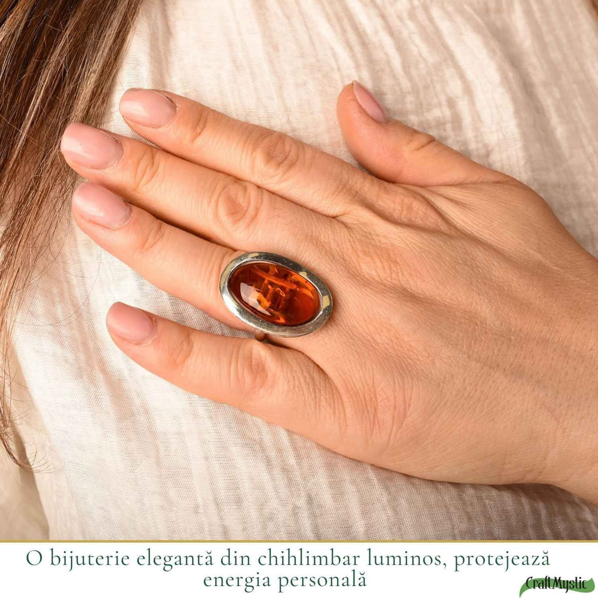 Inel cu Chihlimbar, Argint 925 – CraftMystic