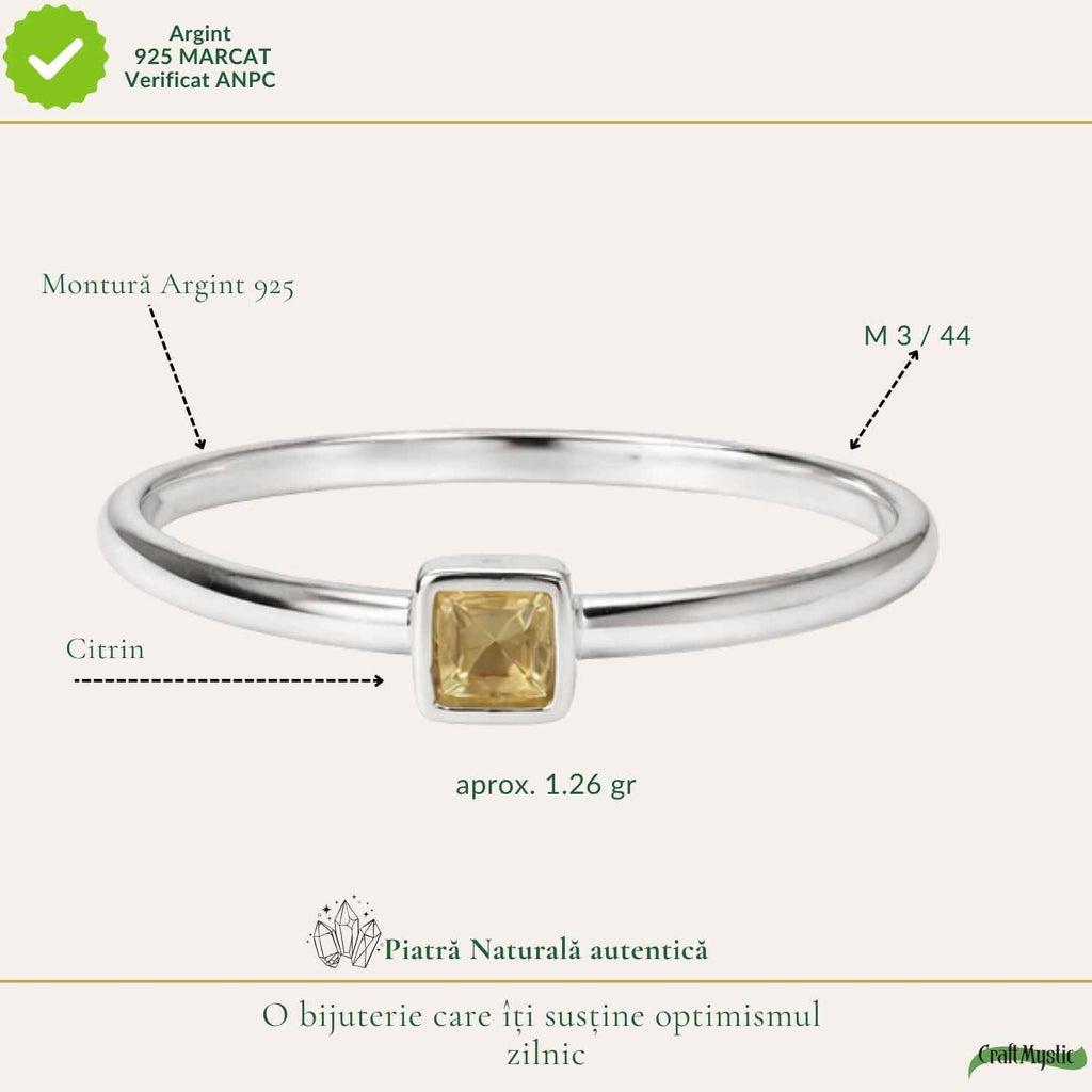 Inel cu Citrin, Argint 925 – CraftMystic