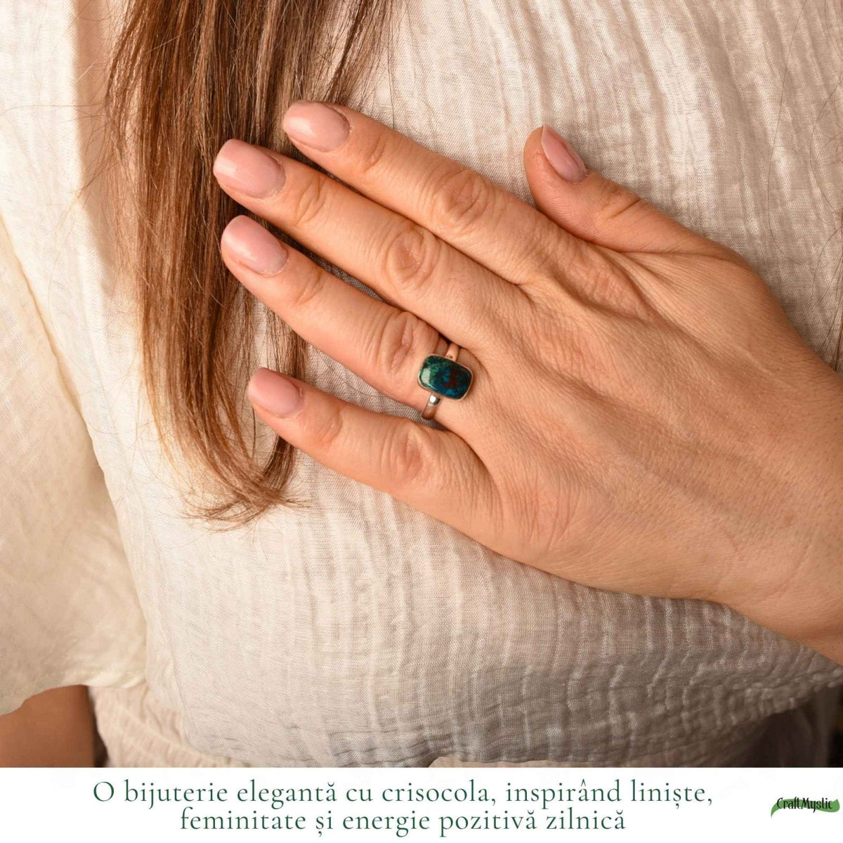 Inel cu Crisocol, Argint 925 – CraftMystic