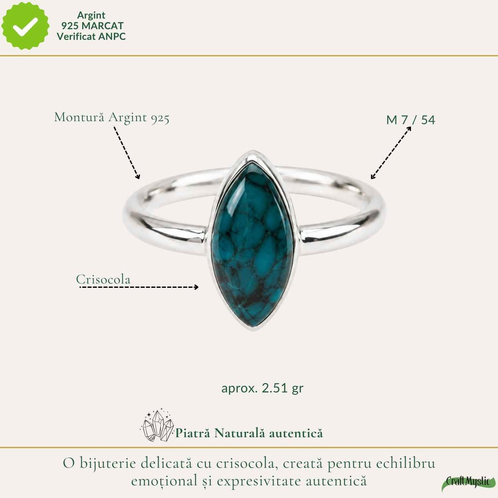 Inel cu Crisocol, Argint 925 – CraftMystic