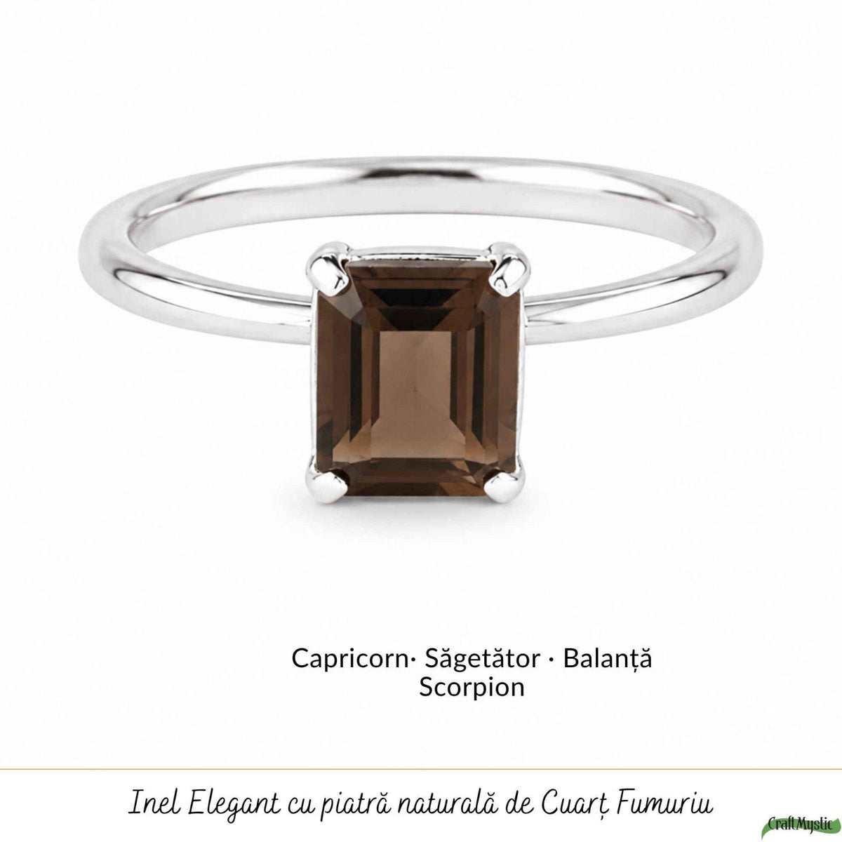 Inel cu Cuarț Fumuriu, Argint 925 – CraftMystic