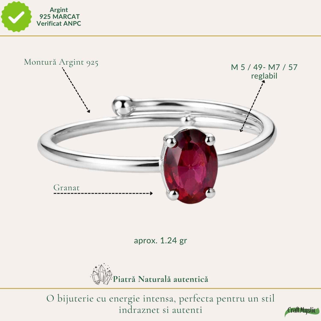 Inel cu Granat, Argint 925 – CraftMystic
