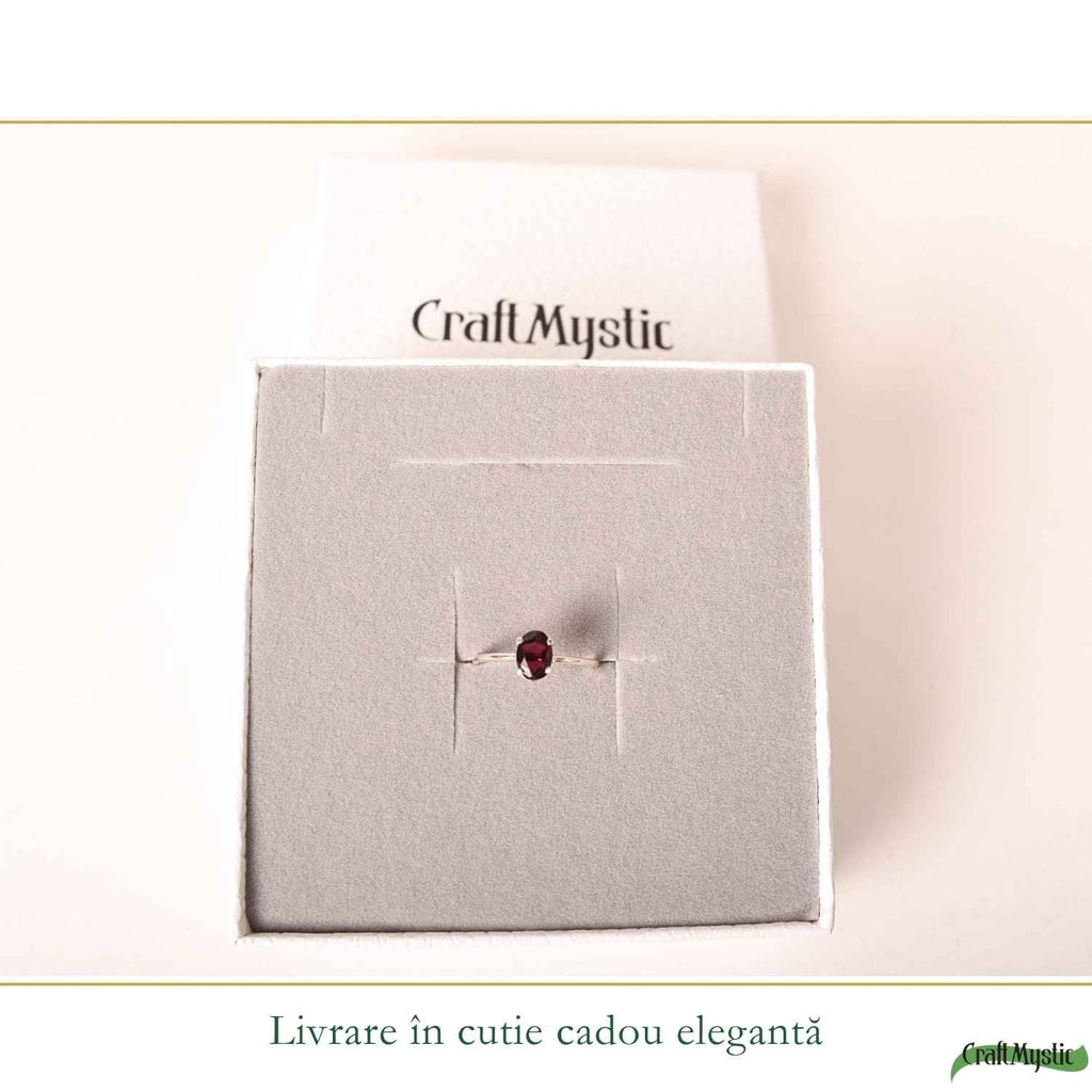 Inel cu Granat, Argint 925 – CraftMystic