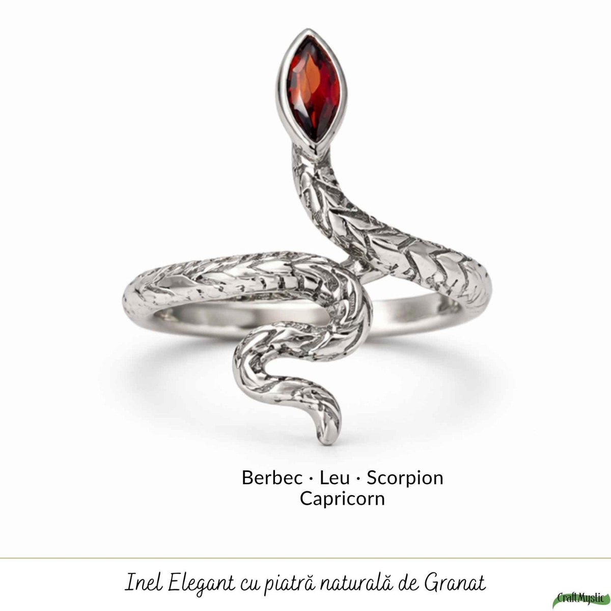 Inel cu Granat, Argint 925 – CraftMystic