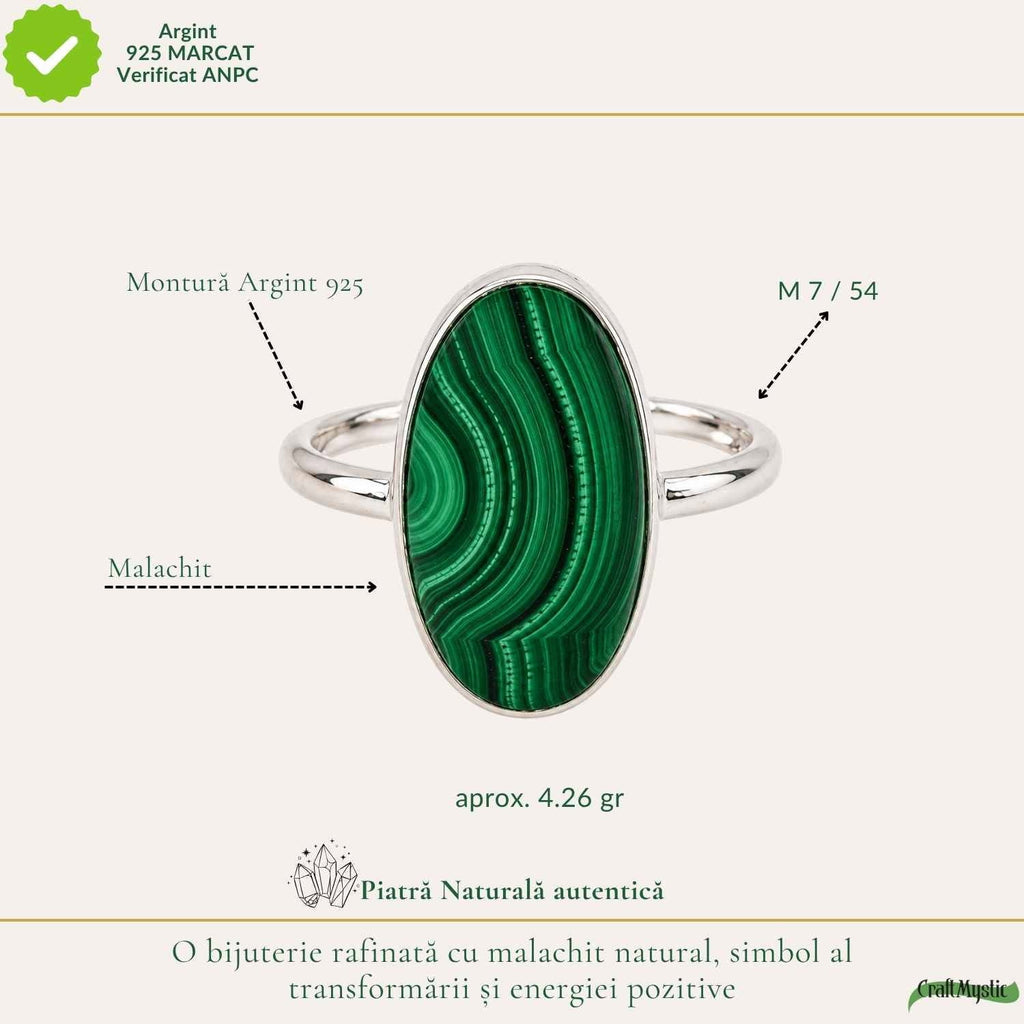 Inel cu Malachit, Argint 925 – CraftMystic