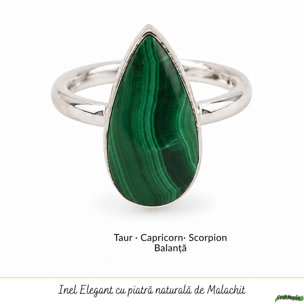Inel cu Malachit, Argint 925 – CraftMystic