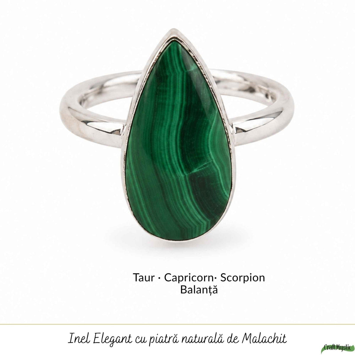 Inel cu Malachit, Argint 925 – CraftMystic