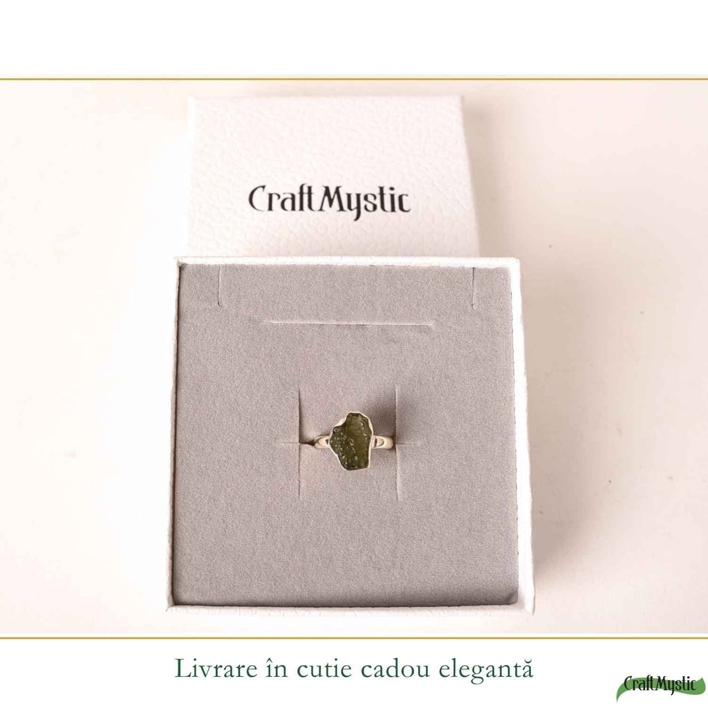 Inel cu Moldavit, Argint 925 – CraftMystic