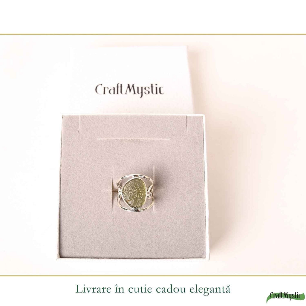 Inel cu Moldavit, Argint 925 – CraftMystic