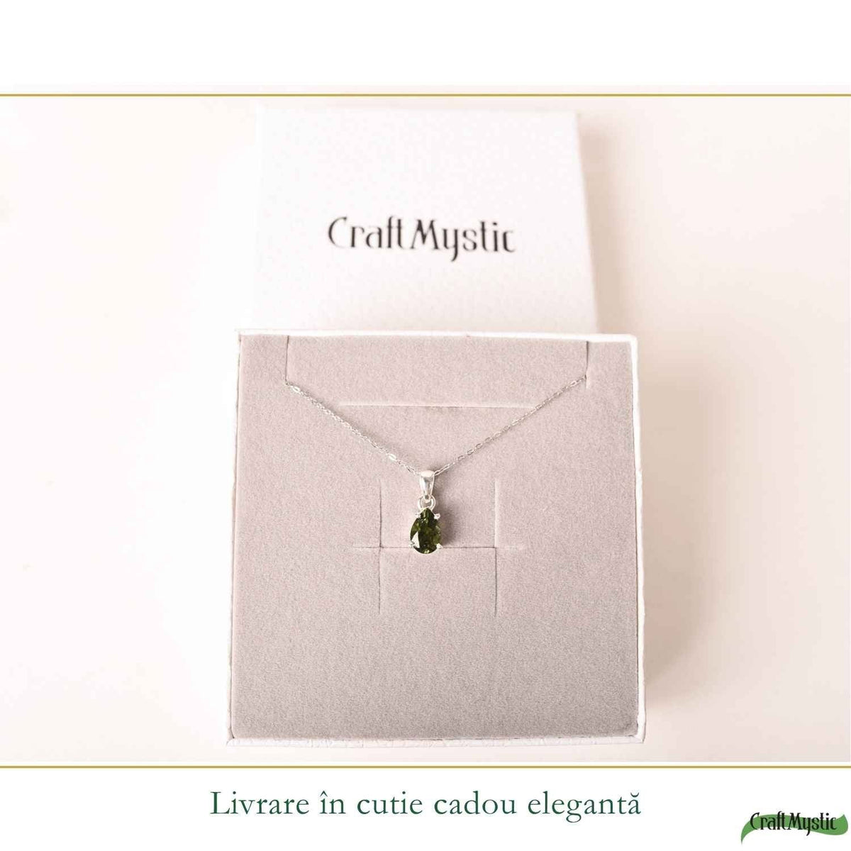 Colier cu Moldavit, Argint 925 – CraftMystic