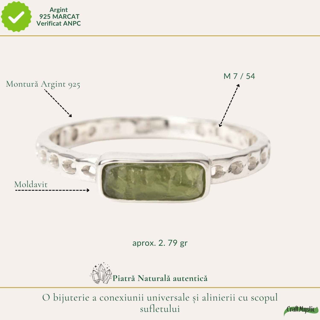 Inel cu Moldavit, Argint 925 – CraftMystic