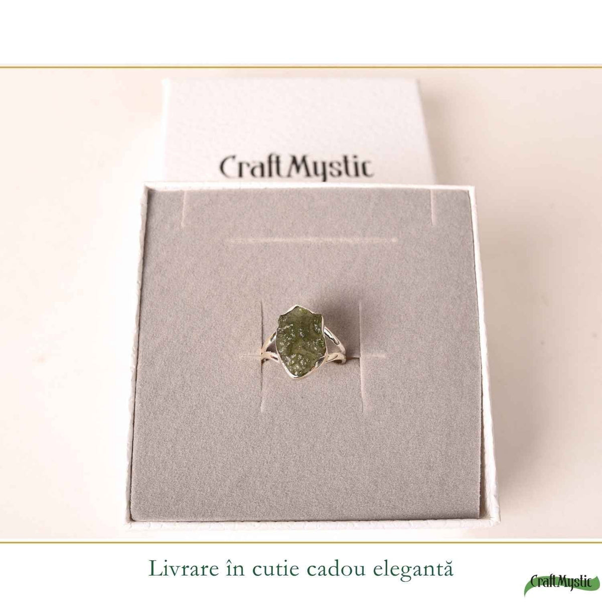Inel cu Moldavit, Argint 925 – CraftMystic