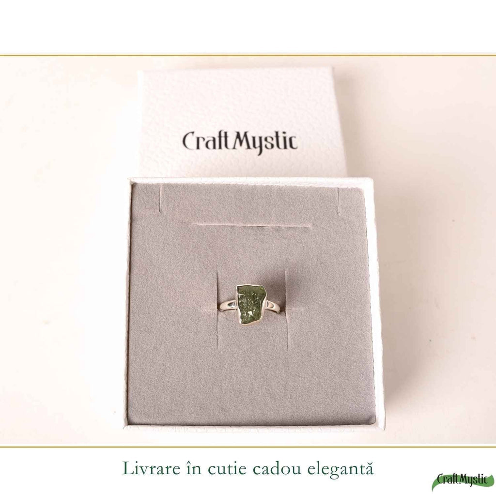 Inel cu Moldavit, Argint 925 – CraftMystic