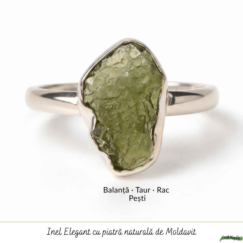 Inel cu Moldavit, Argint 925 – CraftMystic