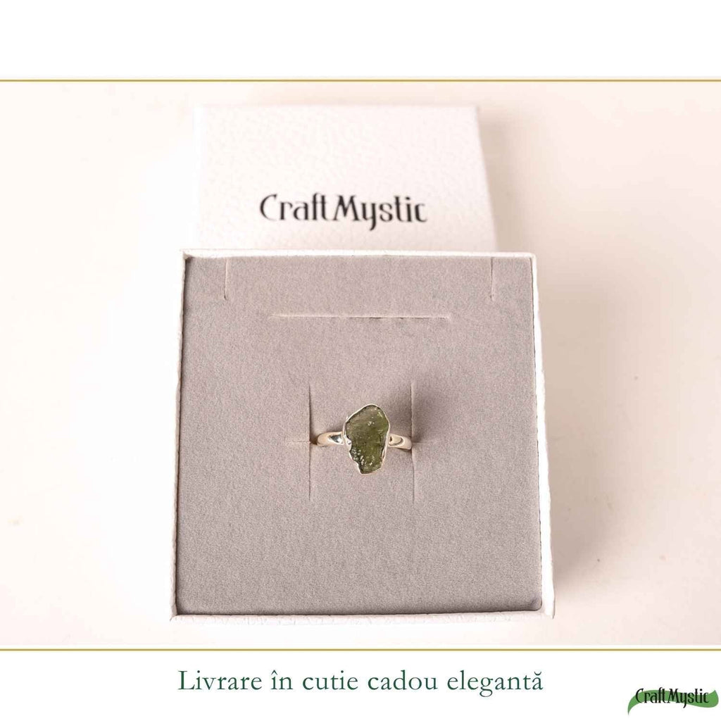 Inel cu Moldavit, Argint 925 – CraftMystic