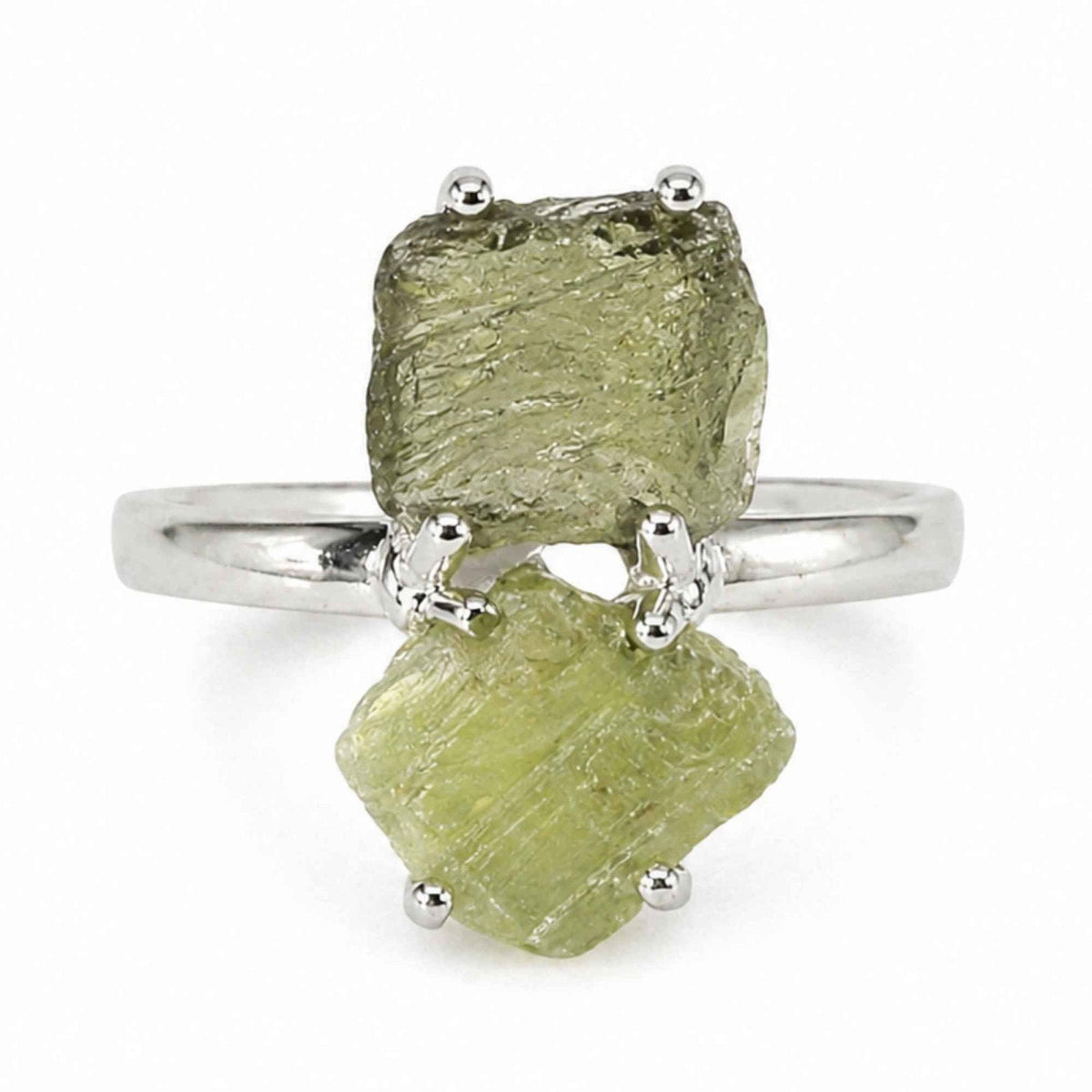 Inel cu Moldavit și Kianit – CraftMystic