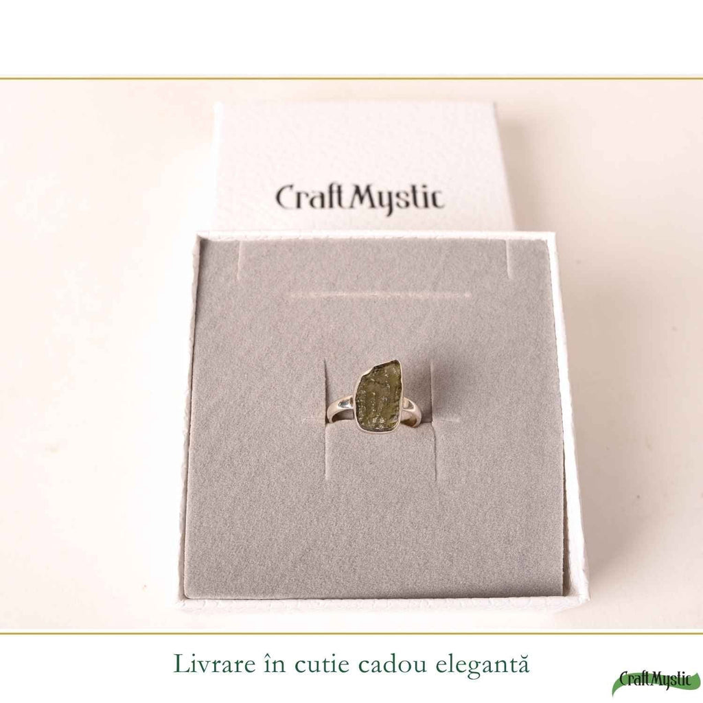 Inel cu Moldavit, Argint 925 – CraftMystic