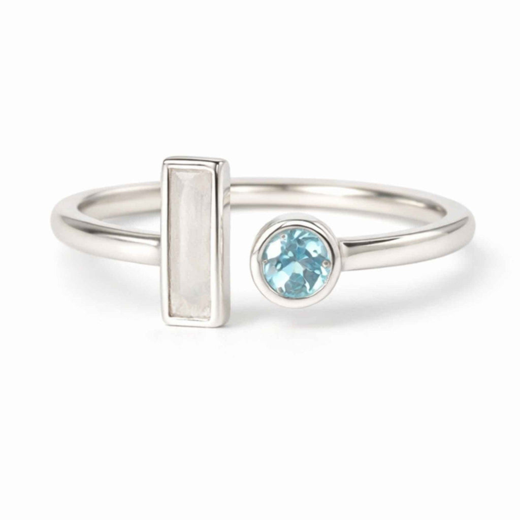 Inel cu Piatra Lunii și Topaz, Argint 925 – CraftMystic
