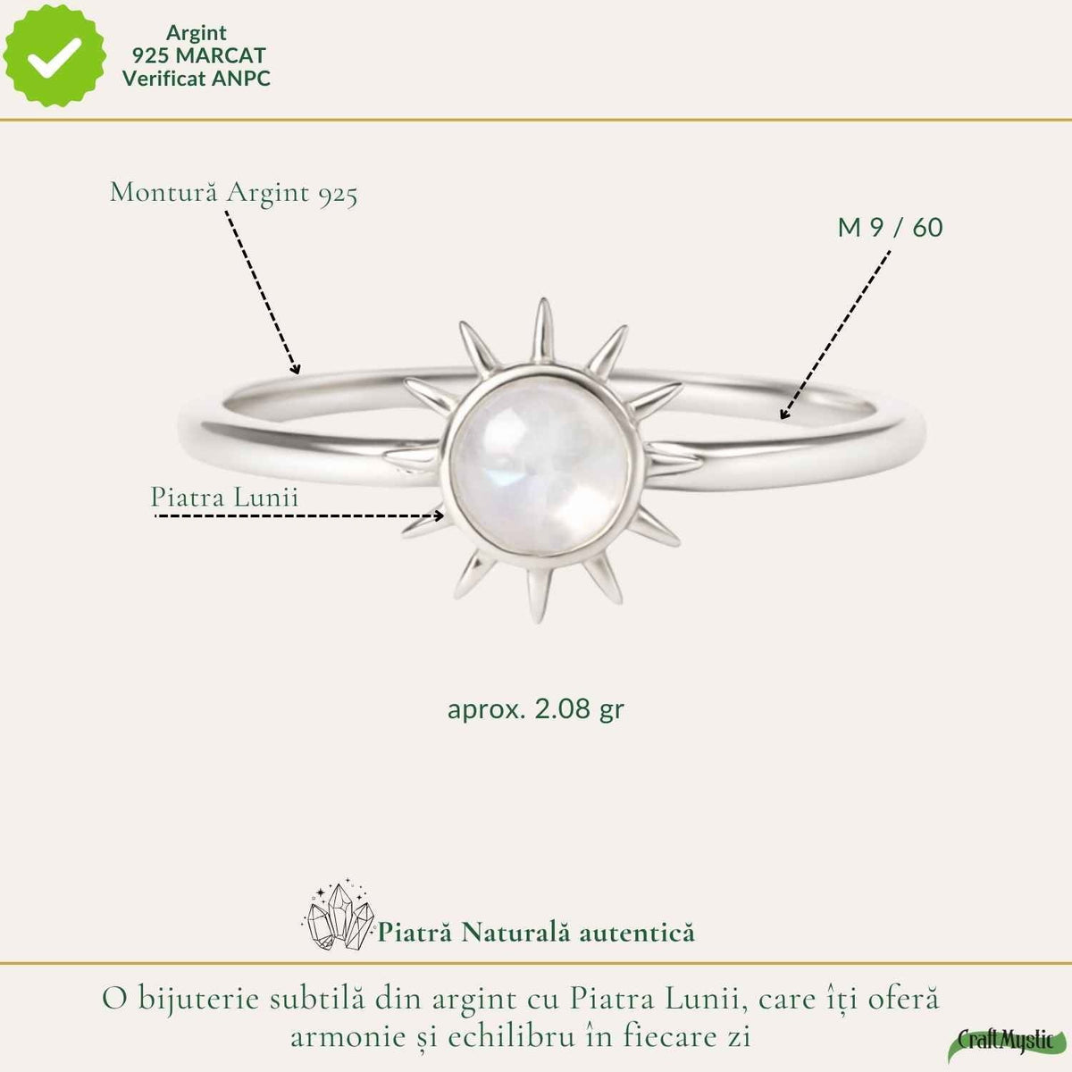 Inel cu Piatra Lunii, Argint 925 – CraftMystic