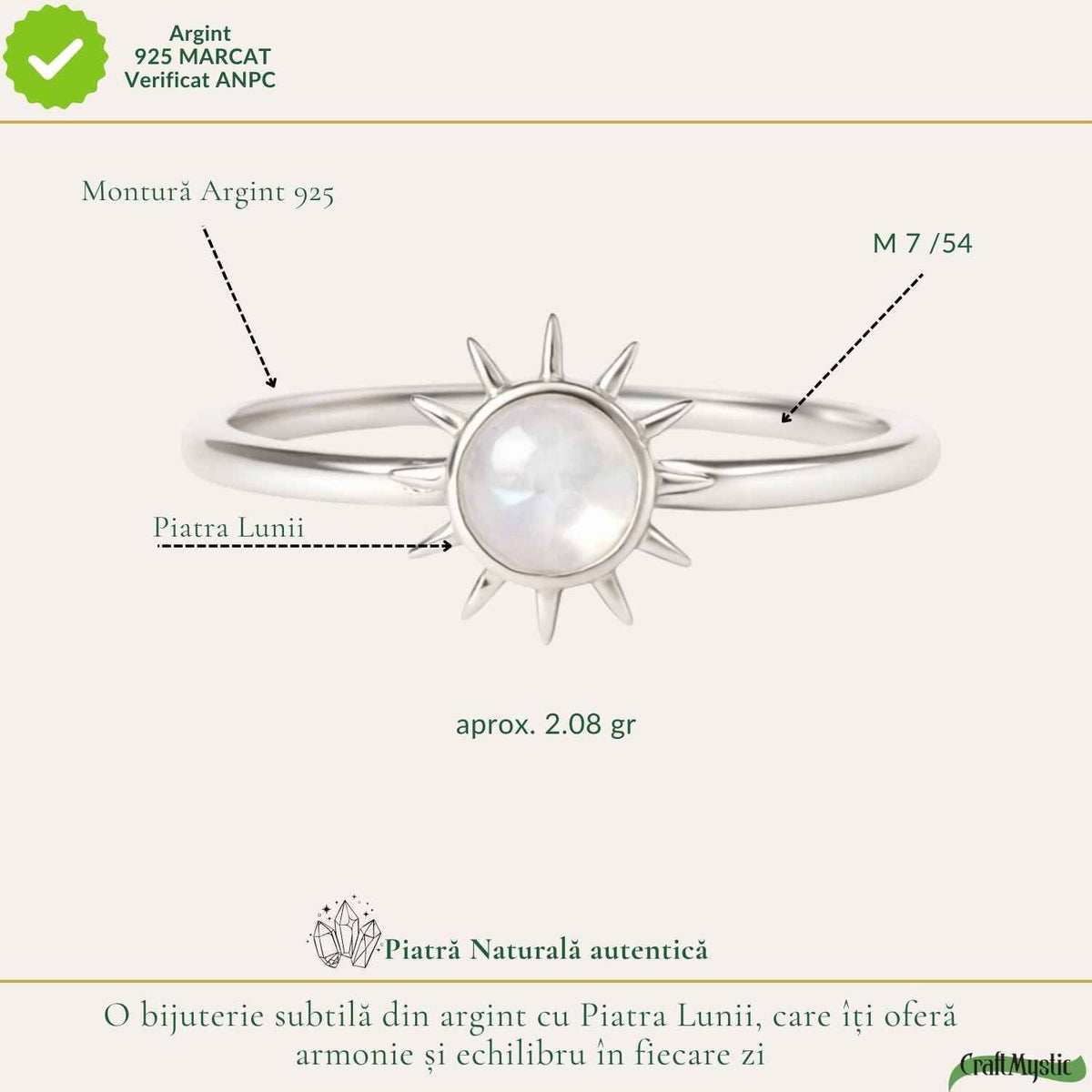 Inel cu Piatra Lunii, Argint 925 – CraftMystic