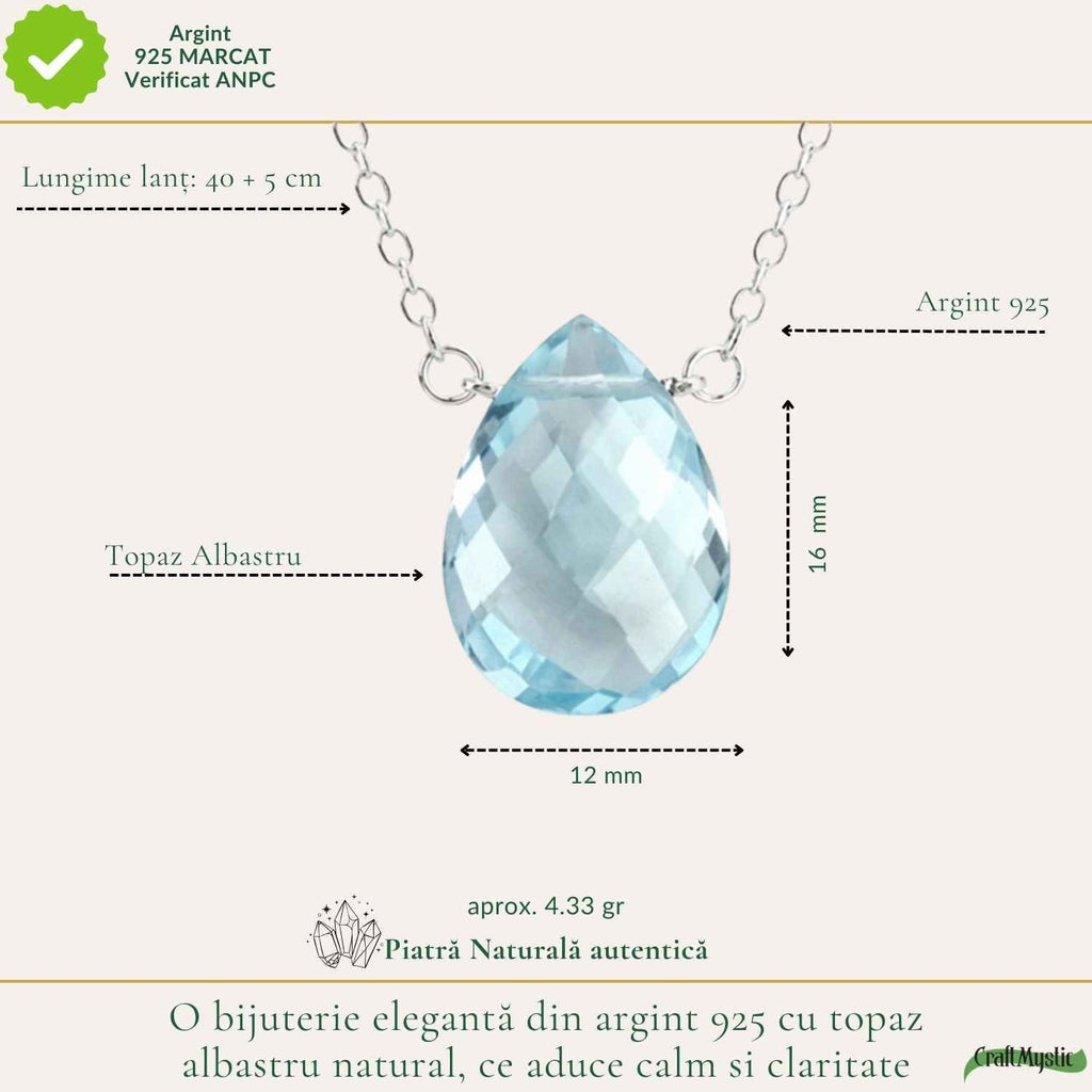 Colier cu Topaz, Argint 925 – CraftMystic