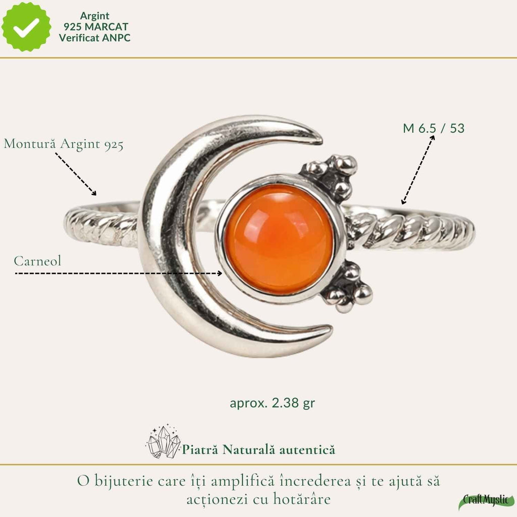 Inel cu Carneol, Argint 925 – CraftMystic