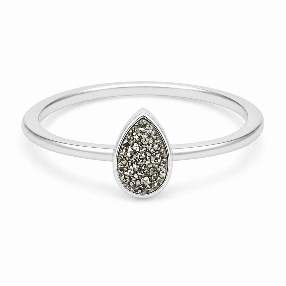 Inel cu Titanium Druzy și Cuarț, Argint 925 – CraftMystic