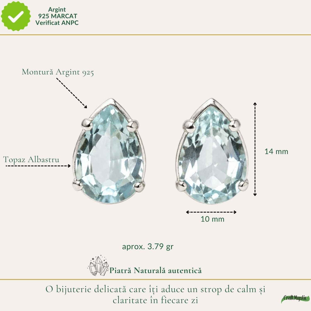 Cercei cu Topaz, Argint 925 – CraftMystic