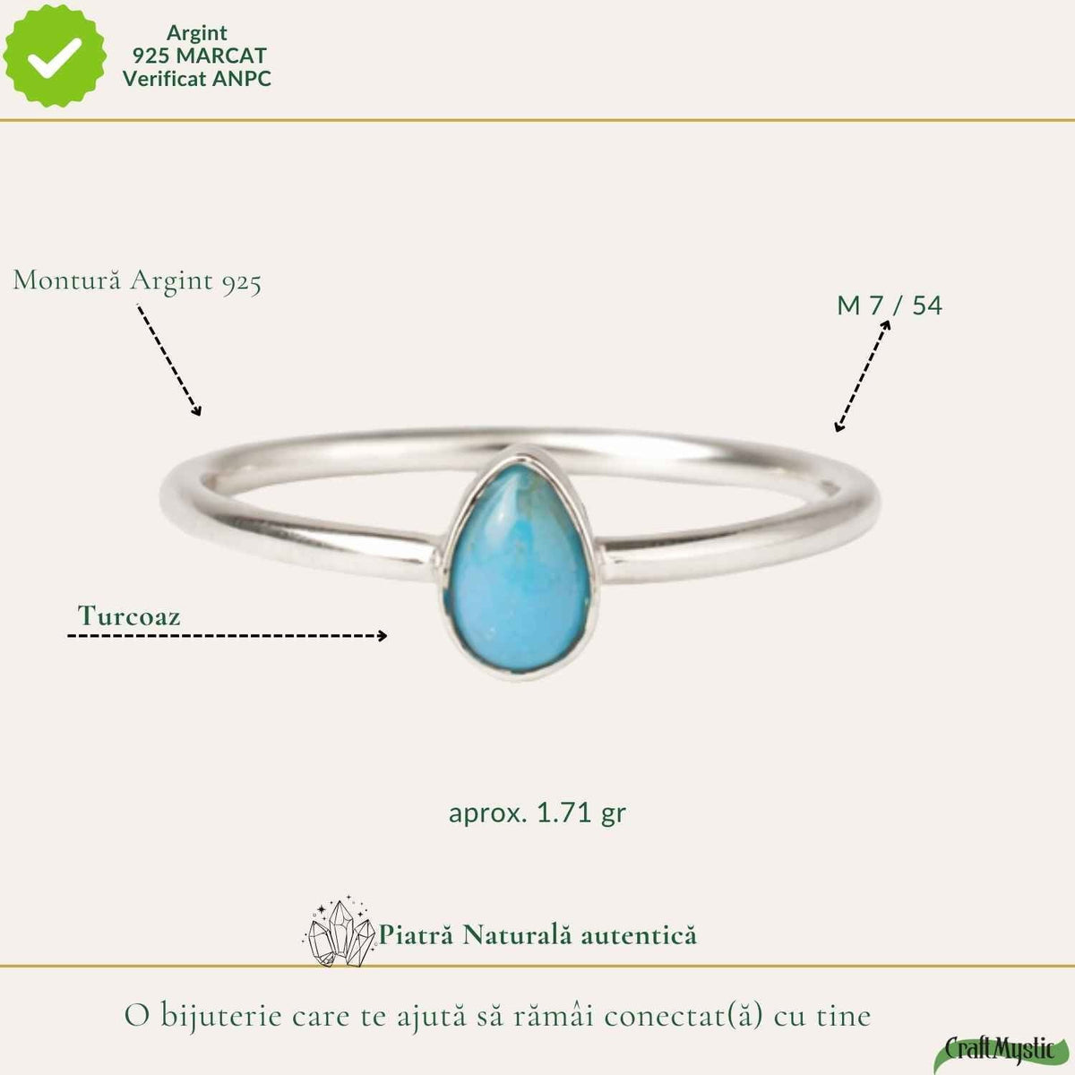Inel cu Turcoaz, Argint 925 – CraftMystic