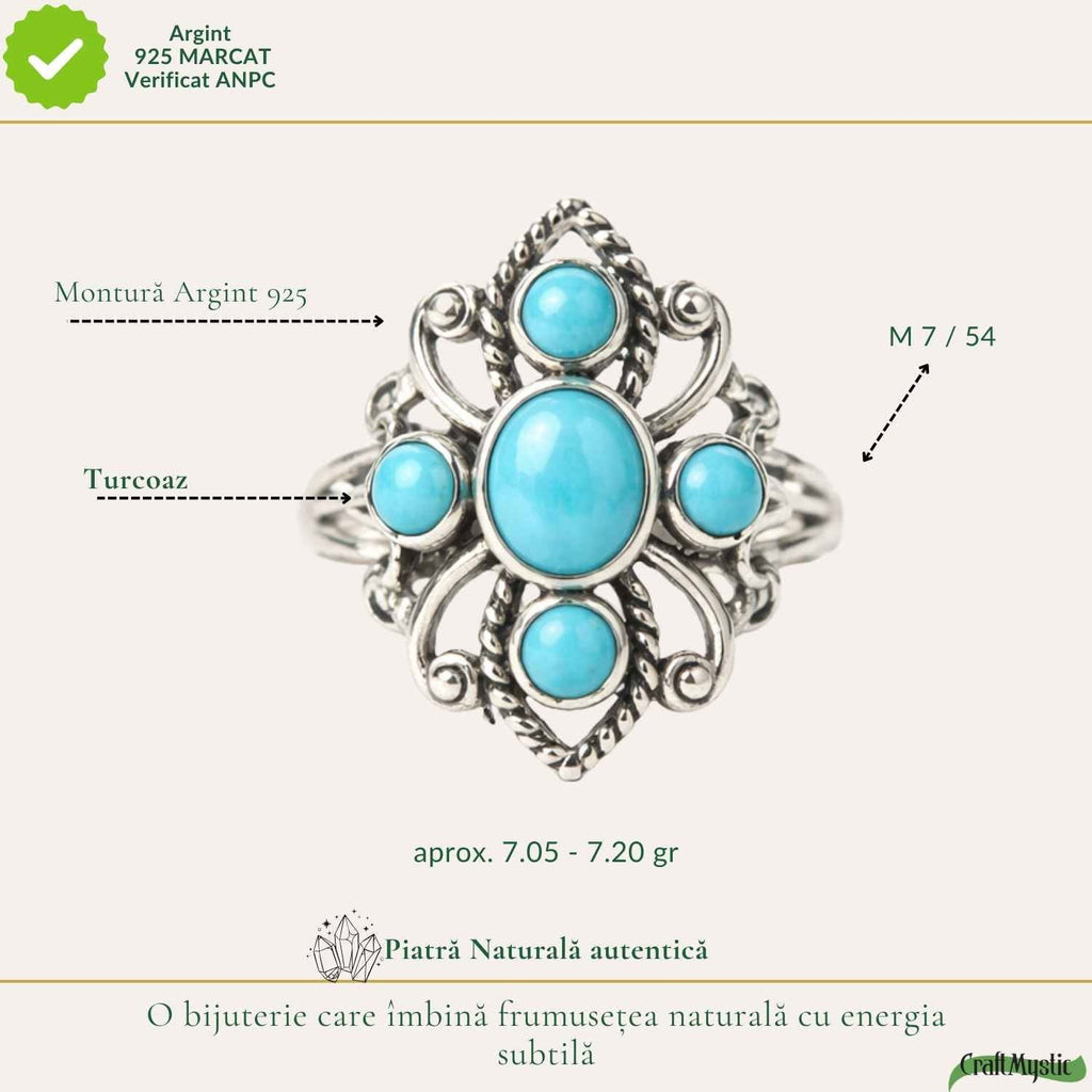 Inel cu Turcoaz, Argint 925 – CraftMystic