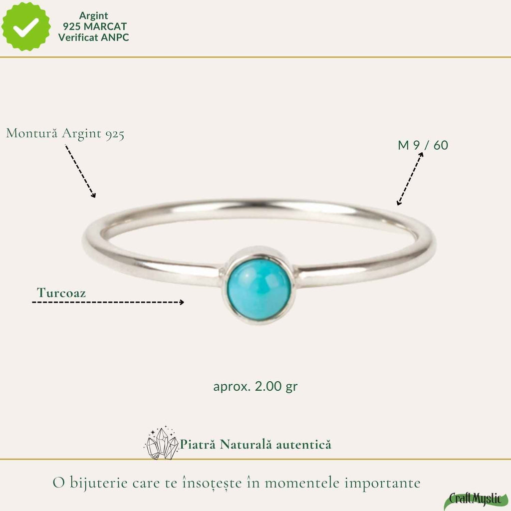 Inel cu Turcoaz, Argint 925 – CraftMystic