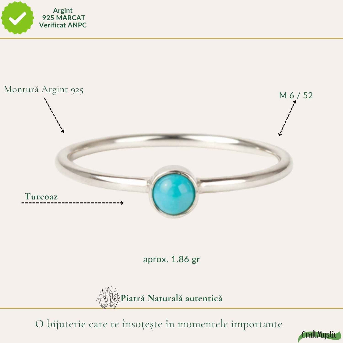 Inel cu Turcoaz, Argint 925 – CraftMystic