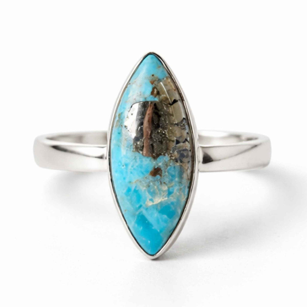 Inel cu Turcoaz și Pirită, Argint 925 – CraftMystic