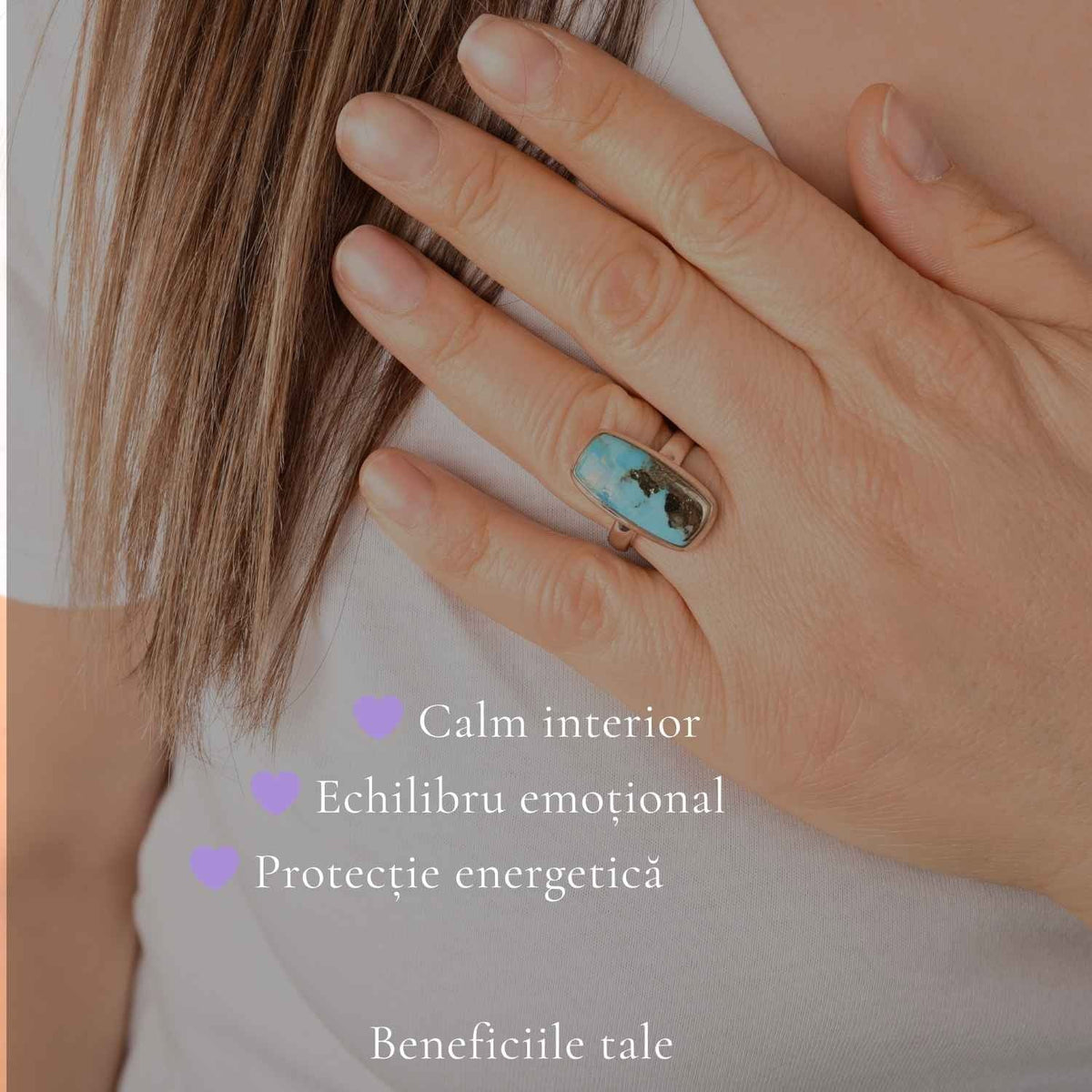 Inel cu Turcoaz și Pirită, Argint 925 – CraftMystic