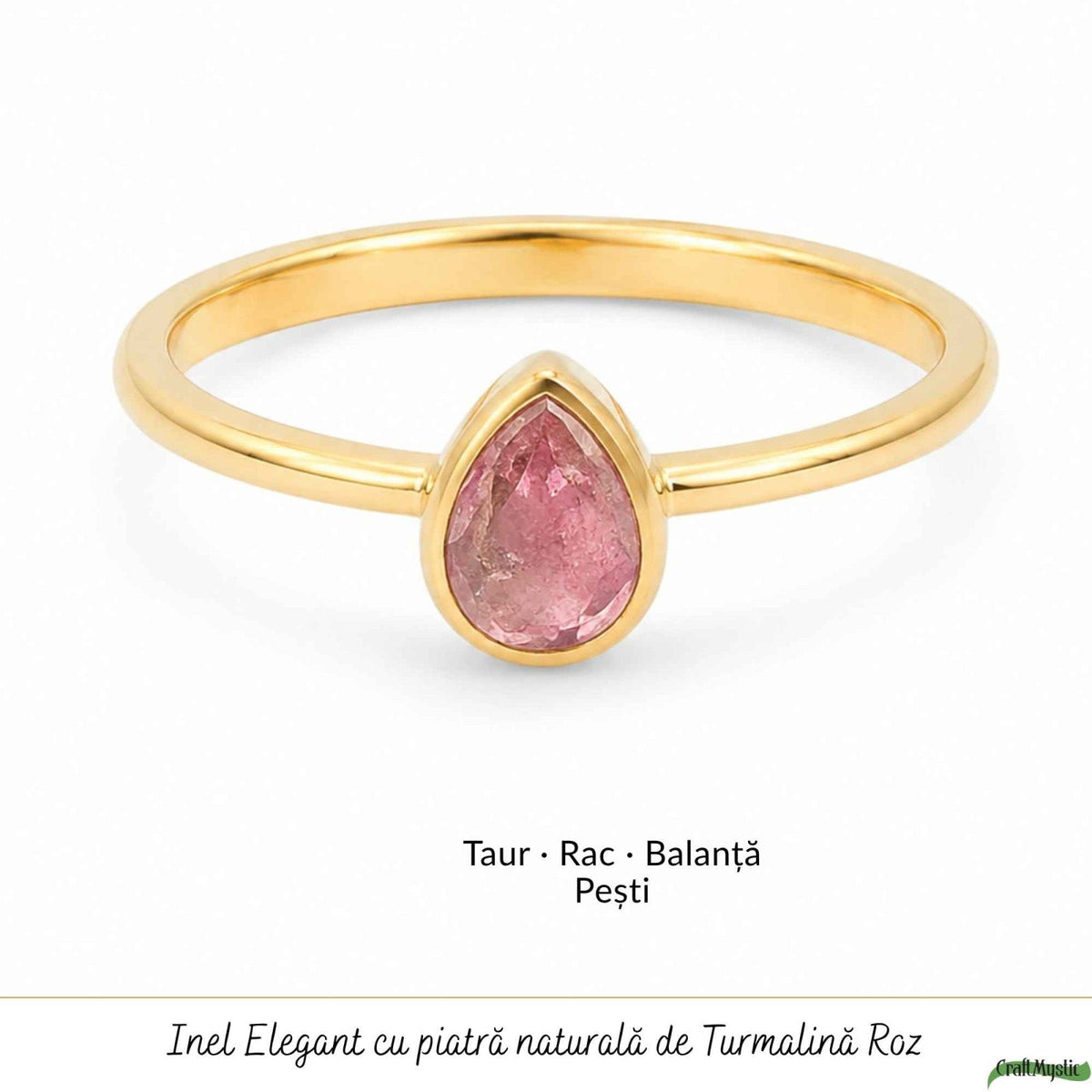 Inel cu Turmalină Roz, Argint 925 – CraftMystic