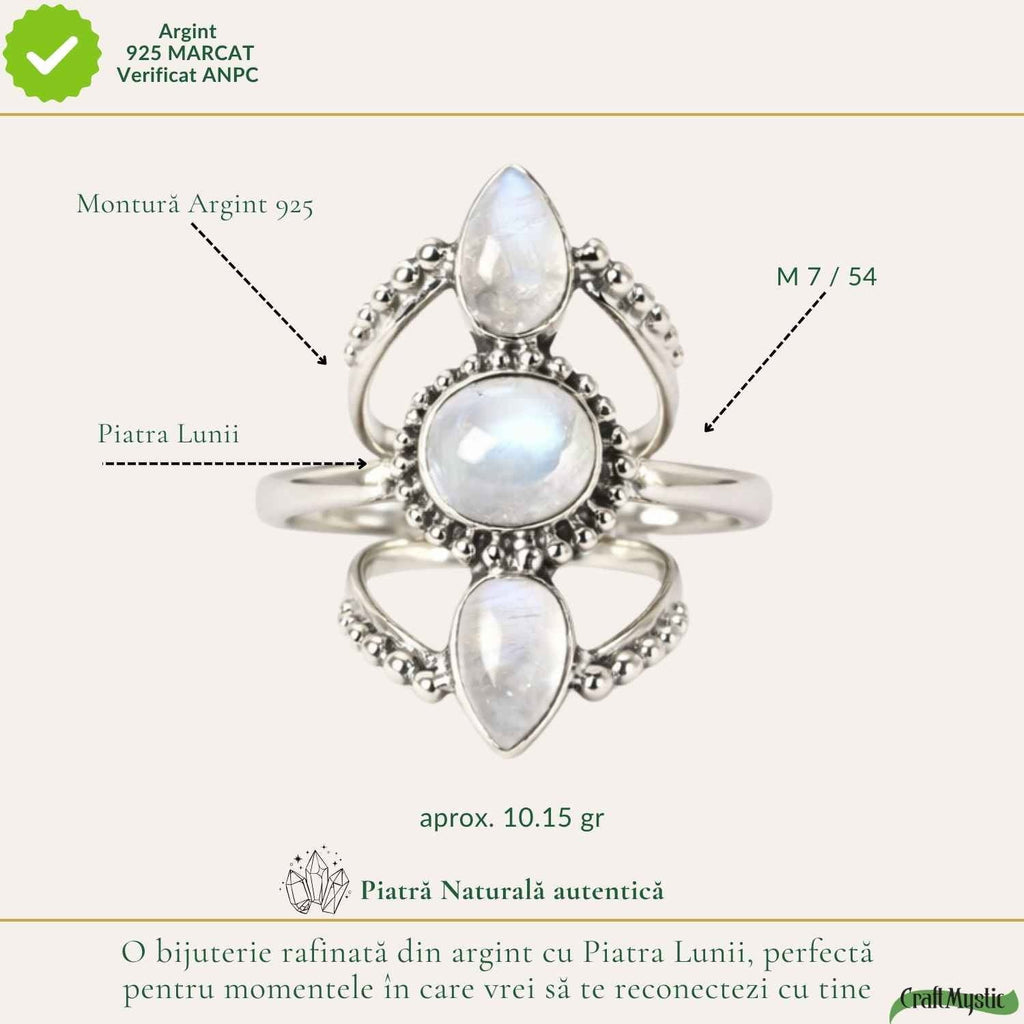 Inel cu Piatra Lunii, Argint 925 – CraftMystic