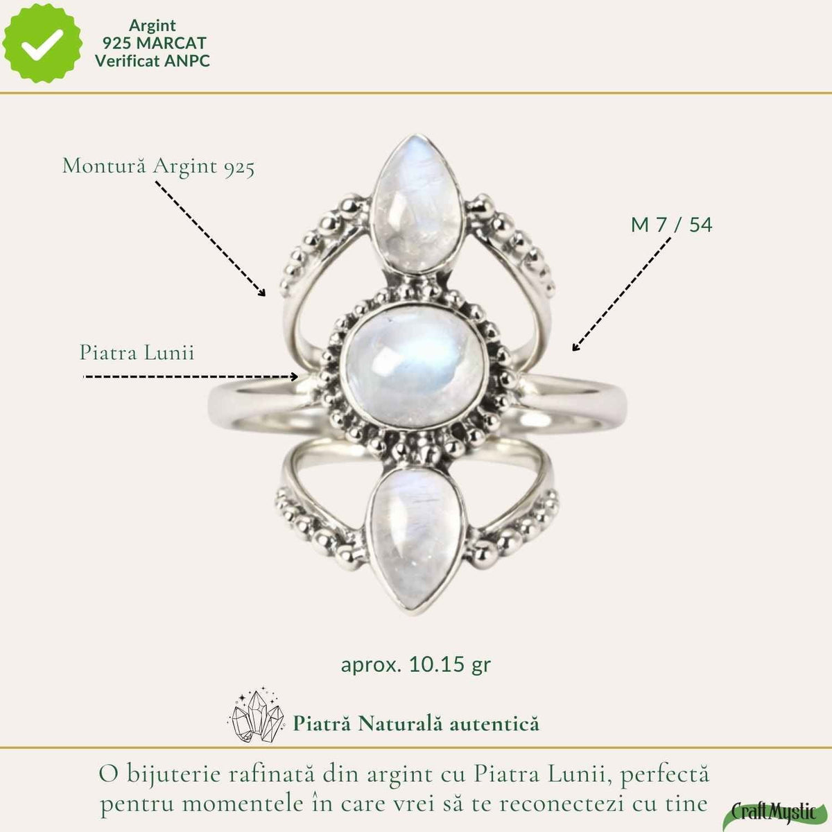 Inel cu Piatra Lunii, Argint 925 – CraftMystic