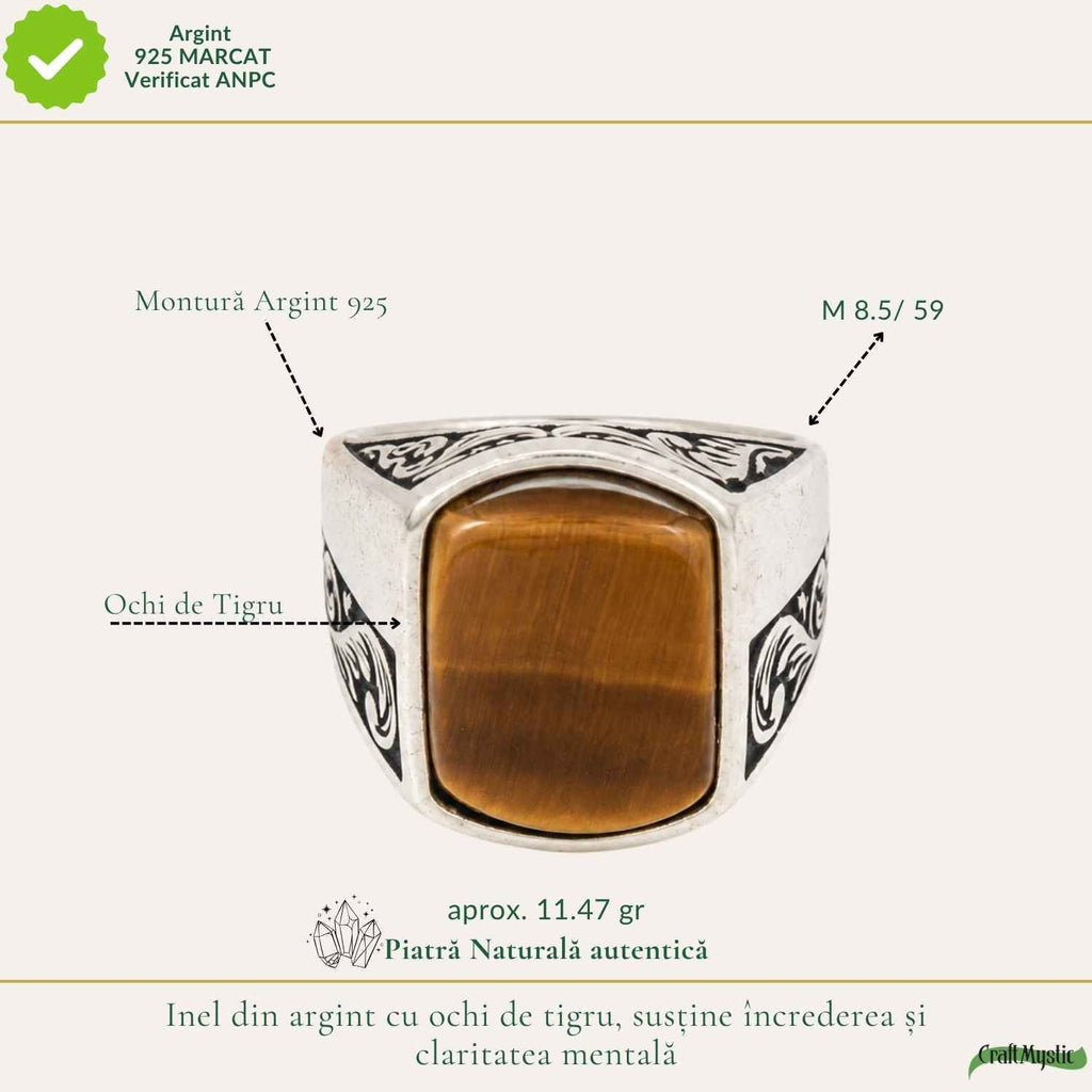 Inel cu Ochi de Tigru, Argint 925 – CraftMystic