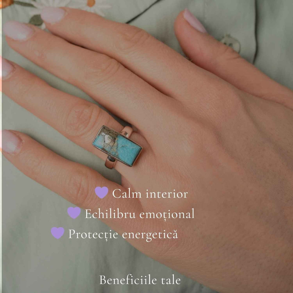 Inel cu Turcoaz și Pirită, Argint 925 – CraftMystic