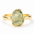 Inel cu Moldavit, Argint 925 placat aur 18k – CraftMystic