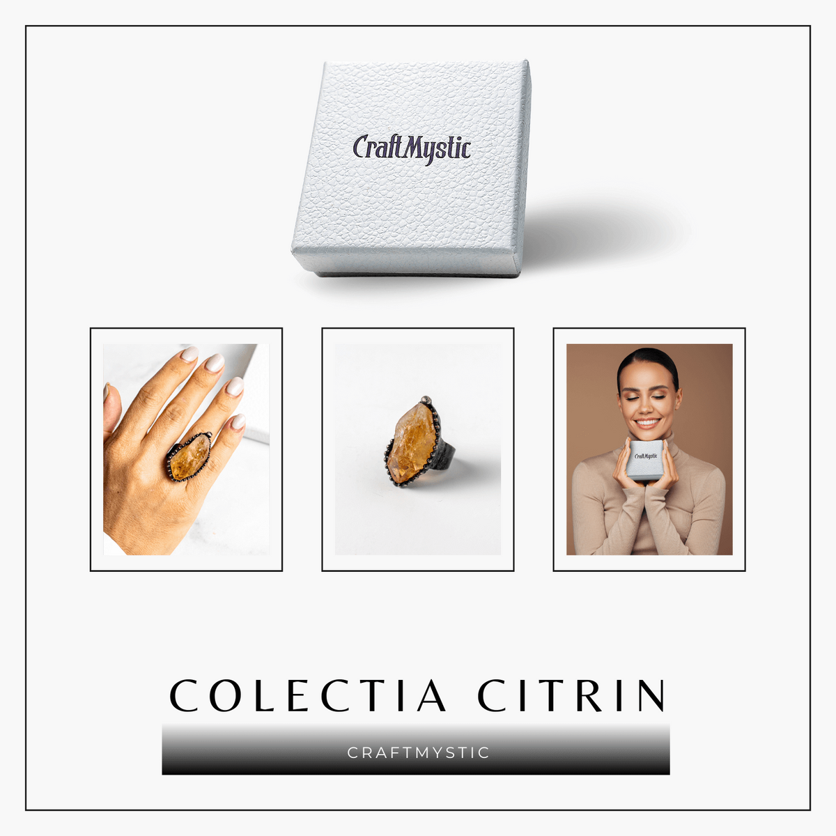Inel Reglabil Vintage cu Citrin Natural – Abundenta si Energie Pozitiva