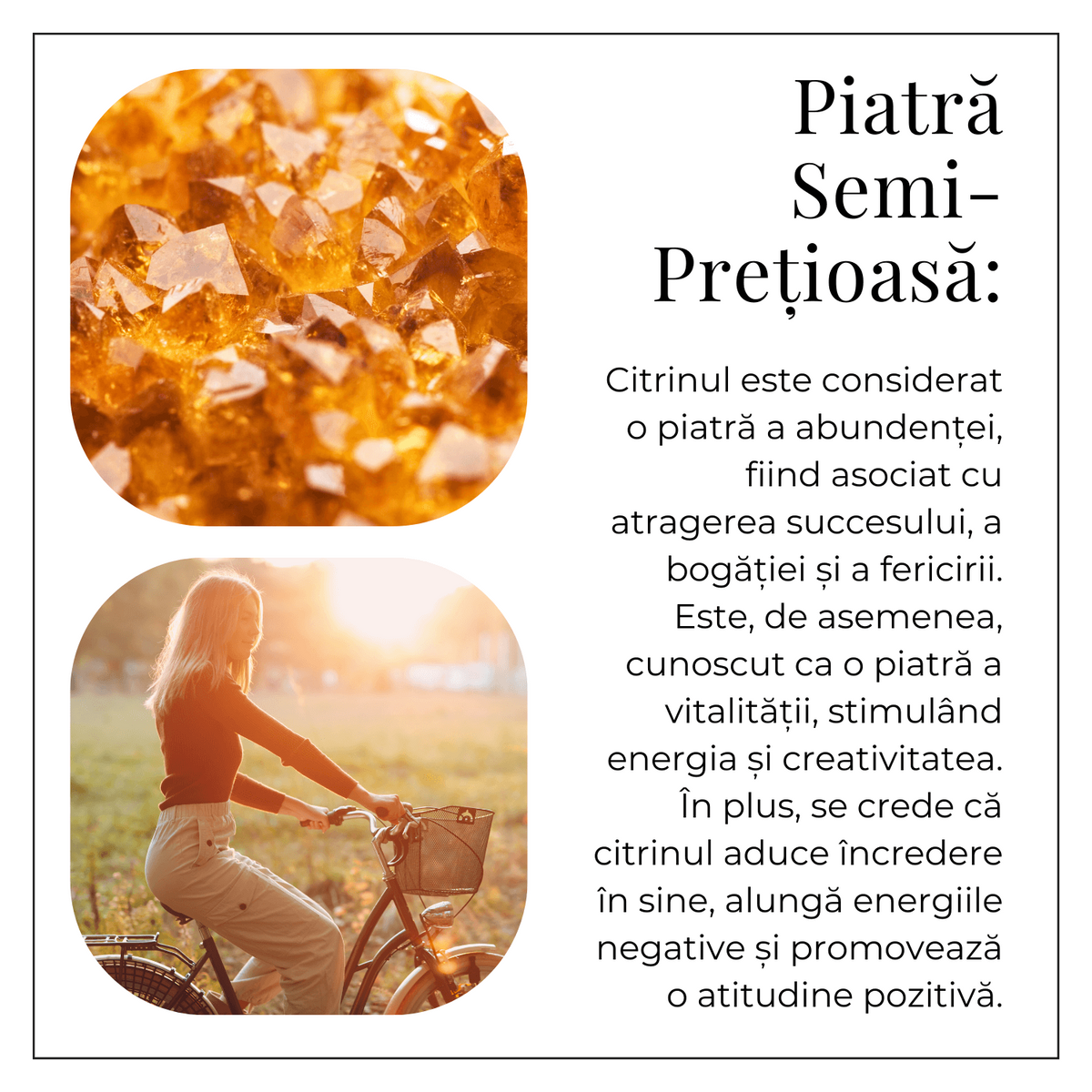 Inel Reglabil Vintage cu Citrin Natural – Abundenta si Energie Pozitiva
