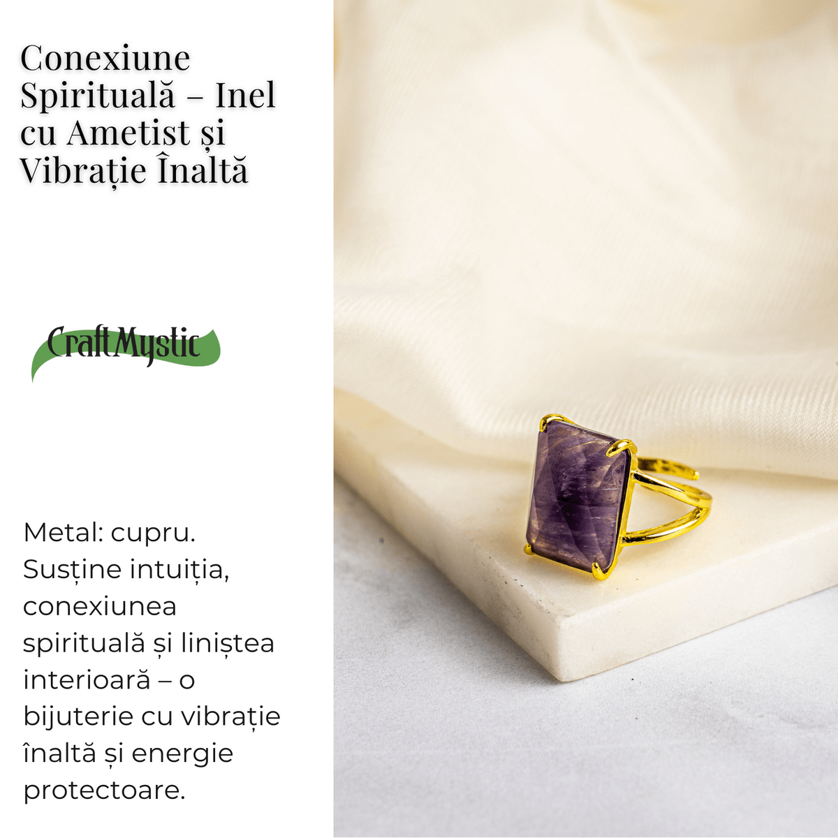 Conexiune Spirituala – Inel cu Ametist si Vibratie Inalta
